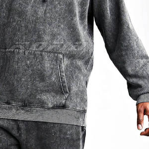 Survêtement décontracté pour homme, style streetwear, avec sweat à capuche et pantalon, effet délavé à l'acide, tendance et moderne, taille S - Product Image 6