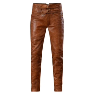 Pantalones de Cuero para Hombre, Última Moda, Transpirables y Elegantes, de la Mejor Calidad a Bajo Precio, Corte Recto en Oferta - Product Image 1