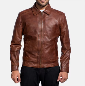 เสื้อแจ็คเก็ตหนังผู้ชาย สไตล์ลำลอง ทนทาน ทรงพอดีตัว คอตั้ง ลายตัวอักษร สำหรับฤดูหนาว - Product Image 1