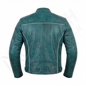 Blouson en cuir homme coupe ajustée style motard mode automne printemps décontracté vintage col montant couleur personnalisable - Product Image 2