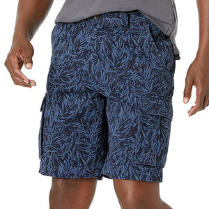 Pantalones Cortos Cargo para Hombre con Estampado Tropical Azul, Cintura Media, Cierre de Botones, Tela Oxford Transpirable, Estilo Casual - Product Image 3