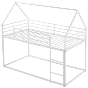 Letto a castello bianco a due piazze con scaletta integrata per bambini - Product Image 6