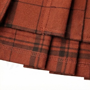 Women Plaid <b>Wrap</b> Mini Skirt Regular Waist Cotton Woven Adjustable Button Design All Seasons Style - Product Image 6