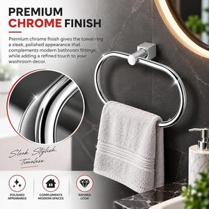 Support mural moderne pour serviette en acier inoxydable, porte-serviette fixe à barre unique, accessoire de salle de bain - Product Image 2