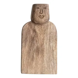 Planche à découper en bois de manguier sculpté à la main poignée artistique Design sculpté planche à découper en bois en gros