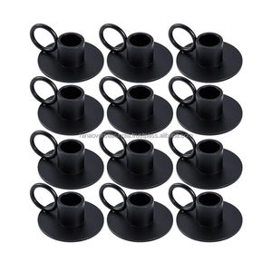 High Class Quality Black <b>Iron</b> Taper Candle Holders With Round Handle Ideal For Wedding Anniversary Party Housewarming Gifts - Product Image 4
