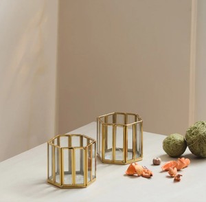 Portavelas Hexagonal de Latón de Lujo, Hecho a Mano, Ecológico, Sin Plomo, Duradero, para Decoración del Hogar, Navidad y Pascua - Product Image 3