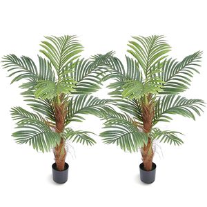 Palma d'olivo artificiale alta 1,2 m in PE resistente con protezione anticaduta, a basso mantenimento, verde naturale - Product Image 2