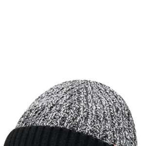Gorro de Punto Unisex, 100% Acrílico, Diseño de Bloques de Color Negro y Gris, Puño Acanalado, Gorro Casual de Invierno para Adultos, Talla 56-58CM - Product Image 3