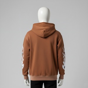 เสื้อสเวตเชิ้ตผู้ชายสไตล์สตรีทแวร์แบบขายส่งสั่งทำพิเศษ ผ้าฝ้ายไม่มีเชือกผูก ทรงโอเวอร์ไซส์ พิมพ์ลายโลโก้ 3 มิติแบบหนา พร้อมฮู้ด พิมพ์ลายซิลค์สกรีนแบบยาว - Product Image 3