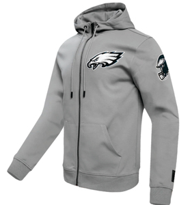 Sweat-shirt unisexe gris à fermeture éclair avec logo aigle brodé sur le devant, coupe classique, décontracté, en molleton imprimé numériquement, 100 % coton, pour l'hiver - Product Image 2