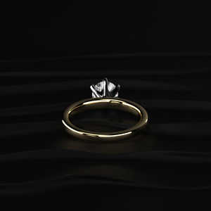 Anillo de Moissanita Redonda de 2 Quilates Hecho a Mano, Piedra Incolora VVS de 8.3mm, Joyería Minimalista de Oro de 14K para Distribuidores de Joyería - Product Image 5