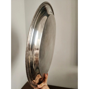 Manufacturer <b>Shiny</b> Polished Metal Serving Platter Silver Color Handmade Table <b>Top</b> Decorative Tray for Home or Hotel for Decor - Product Image 3