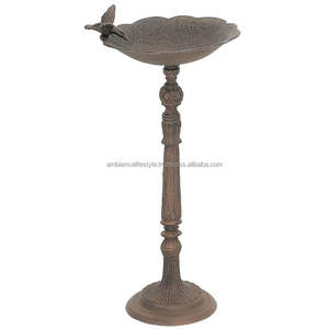 Baño para pájaros de metal tradicional para jardín, recipiente de agua para exteriores, resistente al óxido, decorativo, clásico. - Product Image 4