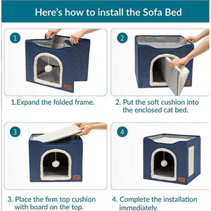 บ้านแมวแบบ 2-in-1 รูปทรงลูกบาศก์ - Product Image 3