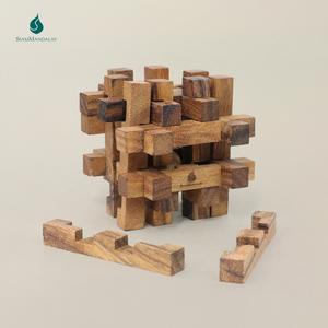Double <b>Lock</b> a Ball : Wooden Ball Escape Puzzle Double <b>Lock</b> Dual Interlocking Made By SiamMandalay Brand - Product Image 5