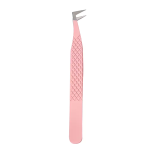 Pince à épiler de précision TEEJAY OEM 004 Baby Pink L pour cils, pointe volumisante, pointe en nanofibre - Product Image 1