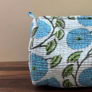 Trousse de Maquillage Matelassée en Coton Imprimée à la Main, Organisateur de Cosmétiques de Voyage, Lot de 3 Pochettes, Prix de Gros - Product Image 3