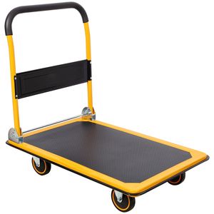 Black and Yellow 660 Lb. Capacity Foldable <b>Platform</b> Truck Push Dolly for Hand Carts & <b>Trolleys</b> - Product Image 1