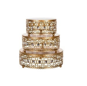 Soporte de Metal de Lujo para Postres, Pedestal Decorativo para Exhibición de Pasteles, Soporte para Servir Pasteles de Boda - Product Image 1