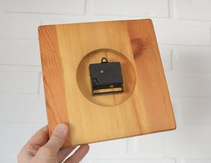 Mid Century Modern Wooden <b>Wall</b> <b>Clock</b>: Japandi <b>Decor</b> (Non-Working) - Product Image 5