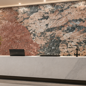 Mármol Calcita Pulido VOLCANO RED HYDRO Ecológico con Vetas Negras, Blancas y Verdes, Gran Losa, Diseño 3D, para Pared de Sala de Estar Moderna - Product Image 6
