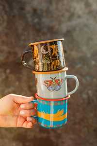 Taza de Café Retro de Cobre con Asa, Cuerpo Blanco y Borde Verde Oscuro, Resistente al Calor, para Uso Doméstico - Product Image 6