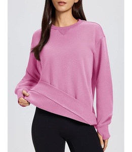 Wholesale Price Luxury Long Sleeve Round Neck Shoulder Slope Solid Comfortable Casual Women's Cotton Sweatshirt From Bangladesh - Product Image 3