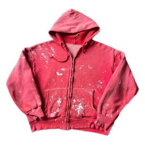 Nouveau sweat à capuche vintage pour homme, coupe oversize, en coton épais 100 %, délavé à l'acide, imprimé et zippé, idéal pour l'hiver - Product Image 2
