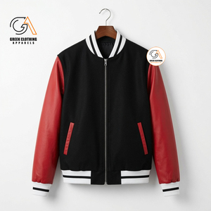 Chaqueta bomber moderna urbana con mangas en contraste Delta Sigma Sorority |   Chaqueta Frontal Estilo Preppy de Color Sólido, Invernal, Ecológica, Transpirable y de Forro Polar - Product Image 5