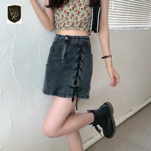 Winter Fashion Wear Women's Denim Skirt Button Customized Design Breathable Vintage Autumn/Winter High Quality - Product Image 4