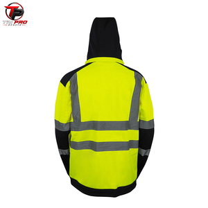 Chaqueta de seguridad con capucha de alta visibilidad, ropa de trabajo reflectante, chaqueta de advertencia con cremallera para construcción de carreteras y logística - Product Image 6