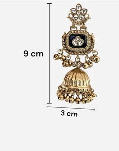 Pachi Kundan Brass Geometric Gold Plated Kashmiri <b>Earrings</b> Women Luxury Indian Traditional Party Wear Long <b>Tassel</b> - Product Image 3