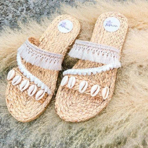 Pantoufles en jacinthe d'eau écologiques de qualité export, pantoufles de plage en jacinthe d'eau pour femmes, usage intérieur, fabricant vietnamien - Product Image 4