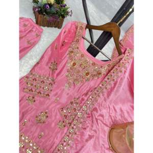 ชุดพลาซโซและ dupatta ที่สวยงามของผู้หญิงพร้อมงานปักลำดับ - Product Image 3