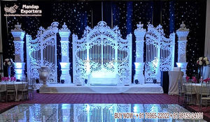 Cadres en fibre les plus élégants pour les scènes de réception, cadres en FRP dorés pour la décoration de mariage, cadres en fibre design pour la scène de mariage - Product Image 5