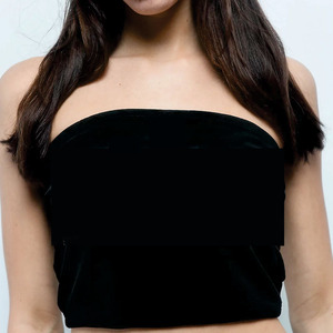 Top Corto Personalizado de Verano 2026 para Mujer, Sin Tirantes, Tipo Bandeau, Básico, Sin Espalda, Sin Mangas, Diseño Bonito para Salir, Talla Única - Product Image 2