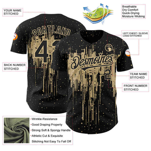 เสื้อเบสบอลลายทางผู้ชายขายดีที่สุดจาก OEM ผลิตจากโพลีเอสเตอร์ 100% ระบายอากาศได้ดี แห้งเร็ว พิมพ์ลายแบบไหม ปรับแต่งได้ คอวี แขนครึ่งตัว - Product Image 3