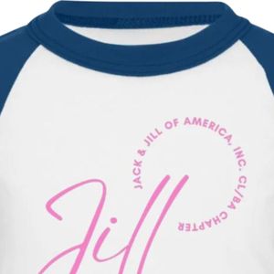 Jack Jill White Navy <b>Raglan</b> T-Shirt Three Quarter Sleeve Crew Neck Casual Unisex Baseball <b>Top</b> Family 100% Cotton Eco-Friendly - Product Image 3
