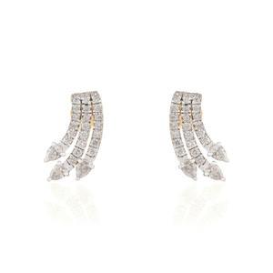 Women's Trendy Unique Design Natural Diamond 14K Solid Yellow Gold Wings Shape <b>Stud</b> <b>Earrings</b> Handmade Latest Jewelry Collection - Product Image 1