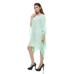 Hot Sale Poncho Kleid Grün 100% Rayon Beach wear Cover Up Casual Custom Bali Hersteller Sexy Poncho Kleid KF001-002R2