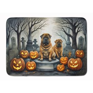 Alfombra de cocina de espuma viscoelástica de Halloween de Shar Pei, alfombra de baño antifatiga lavable a máquina, cojín, Alfombra de cocina cómoda - Product Image 1