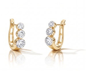 <b>Hoops</b> Earrings Diamond Earrings Gold and <b>Silver</b> Earrings Lab Grown Diamonds Earrings <b>Hoops</b> Fine Jewelry for Women - Product Image 2