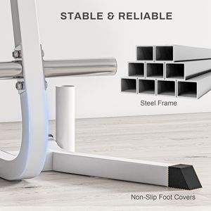 Porta Pesi in Acciaio Bianco da 2 Pollici con Supporti per Bilanciere, Capacità 660 Libbre Capacità per il contenimento di un rack porta pesi olimpico - Product Image 5