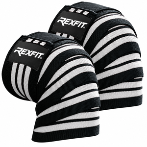Vendas al por mayor de vendas de rodilla personalizadas con logo para levantamiento de pesas, gimnasios de powerlifting, entrenamiento de sentadillas y accesorios de fitness. - Product Image 1