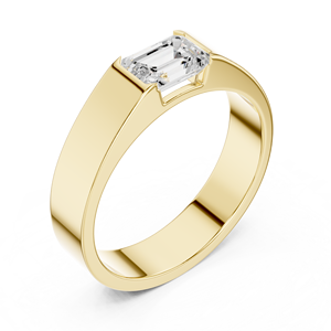 Anillo de boda para hombre con diamante creado en laboratorio, diseño solitario ancho y llamativo, joyería de diamantes - Product Image 1