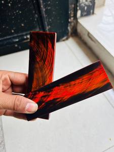 Escamas de cuerno de búfalo teñidas para cuchillos: Juego de 5 pulgadas de empuñaduras pulidas en bruto - Product Image 3