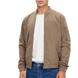 Blouson Bomber Matelassé Bleu Marine pour Homme, Fermeture Éclair, Col Montant, Coupe-Vent Décontracté pour l'Automne, Polyester/Nylon, Logo Avant - Product Image 1