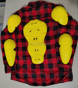 Biker Racing Shirt Green And Black Plaid Kevlar Lining Mesh Fabric With Shoulder Elbow <b>Back</b> Padding Brass Zipper - Product Image 5