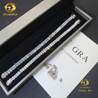 Nouveautés Mode Luxe S925 Sterling Silver Iced Out Hip Hop Bijoux Moissanite Emeraude Ovale Shaep Cluster Tennis Bracelet